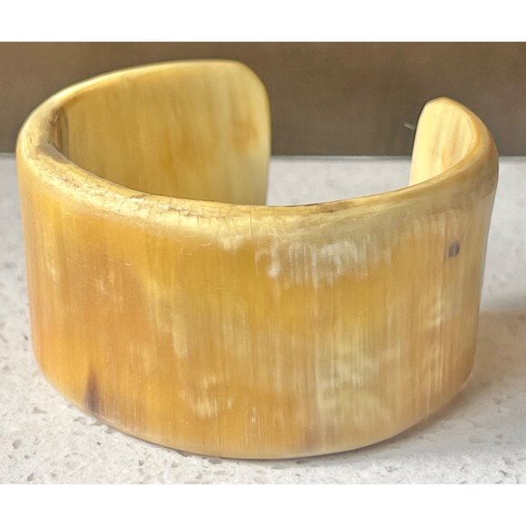 Bakelite Butterscotch & Brown Bangle & Buffalo Horn Open Cuff Bracelet Vintage - Picture 13 of 16